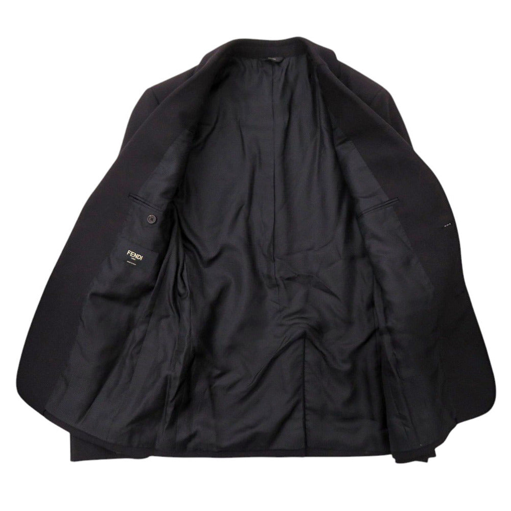FENDI tailored jacket FJ0853 Wool, Polyurethane black mens 44 Used Authentic