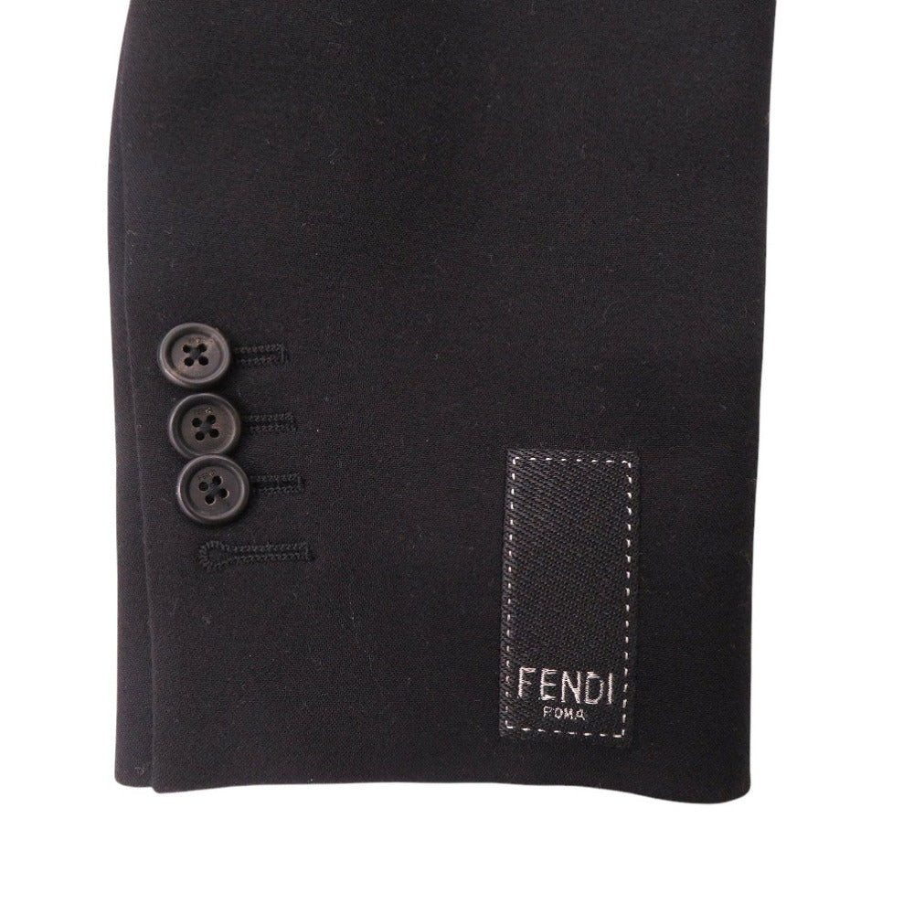 FENDI tailored jacket FJ0853 Wool, Polyurethane black mens 44 Used Authentic