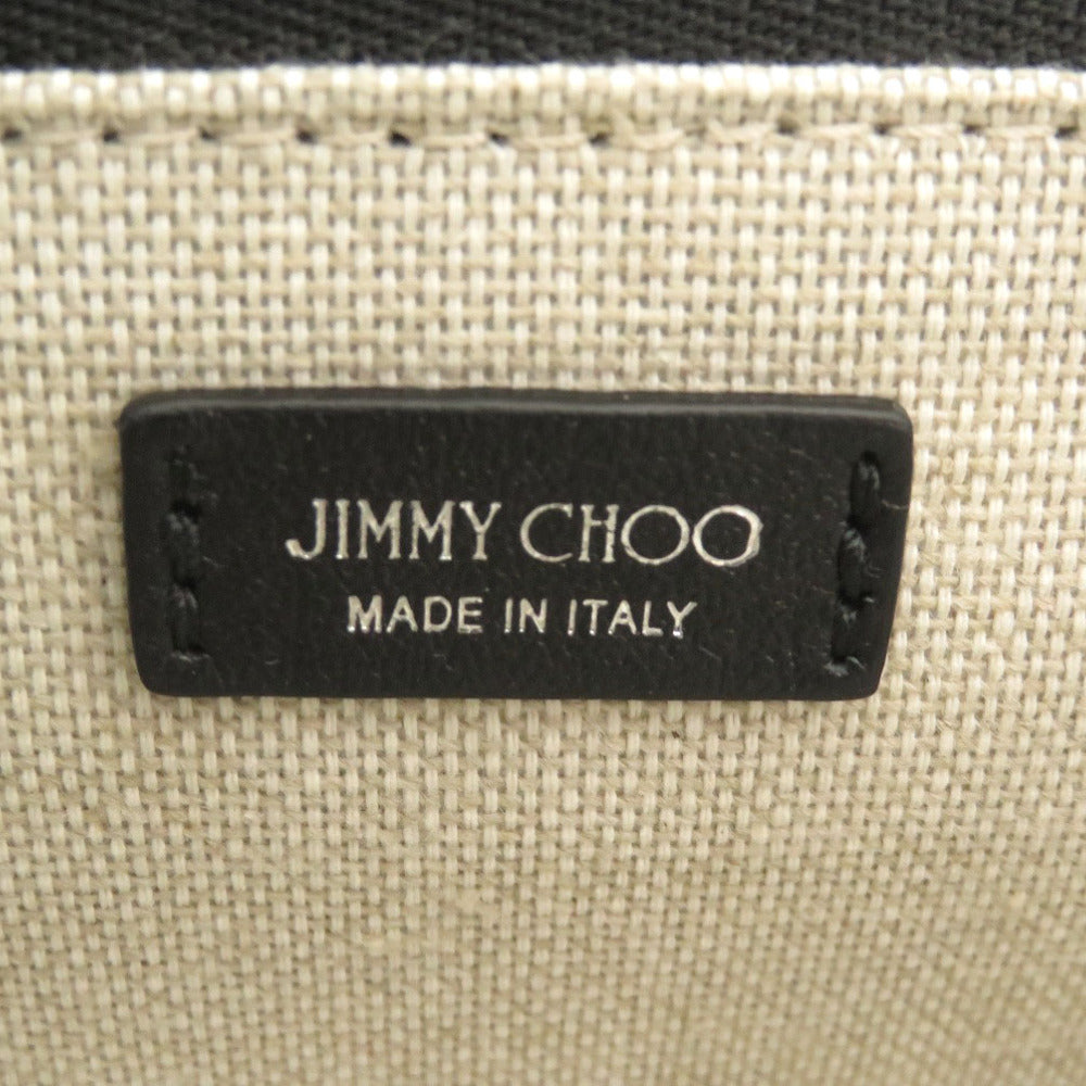 JIMMY CHOO Handbag enamel black VARENNE Small Women Used Authentic
