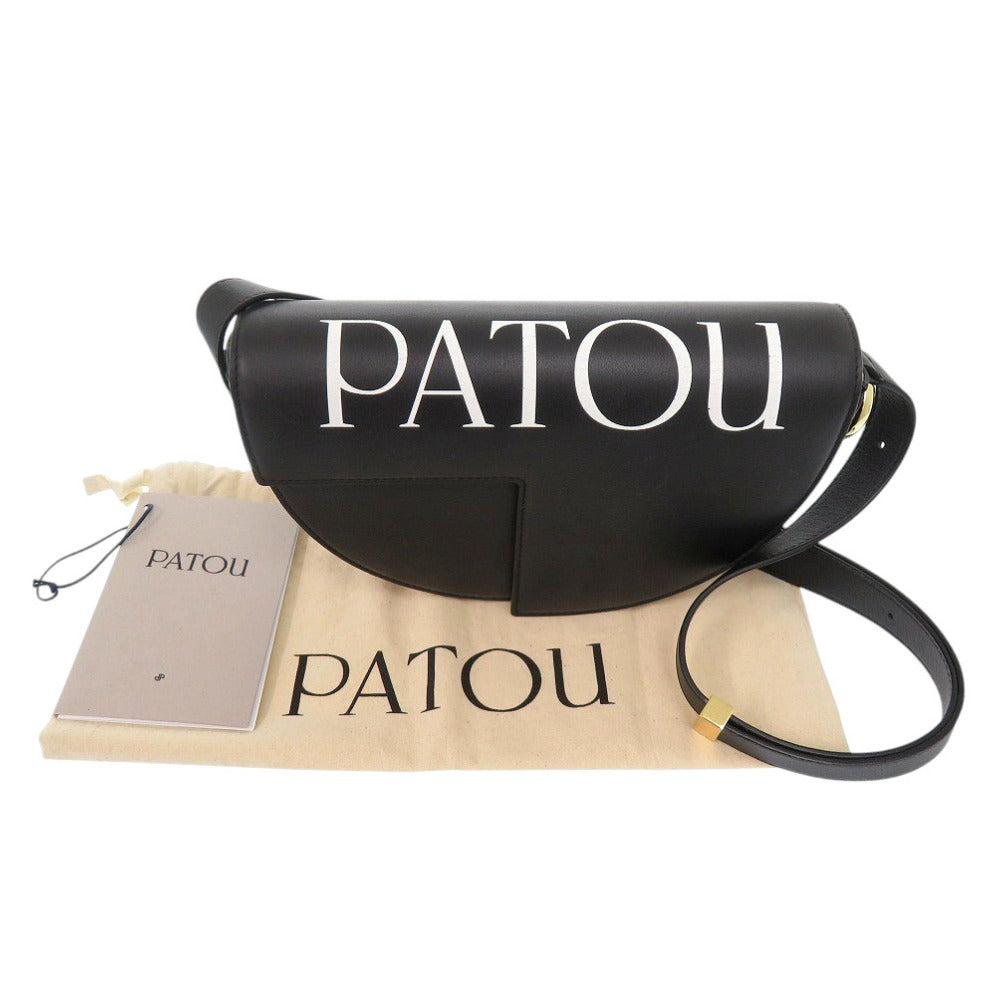 PATOU Shoulder Bag Calfskin black Women Used Authentic