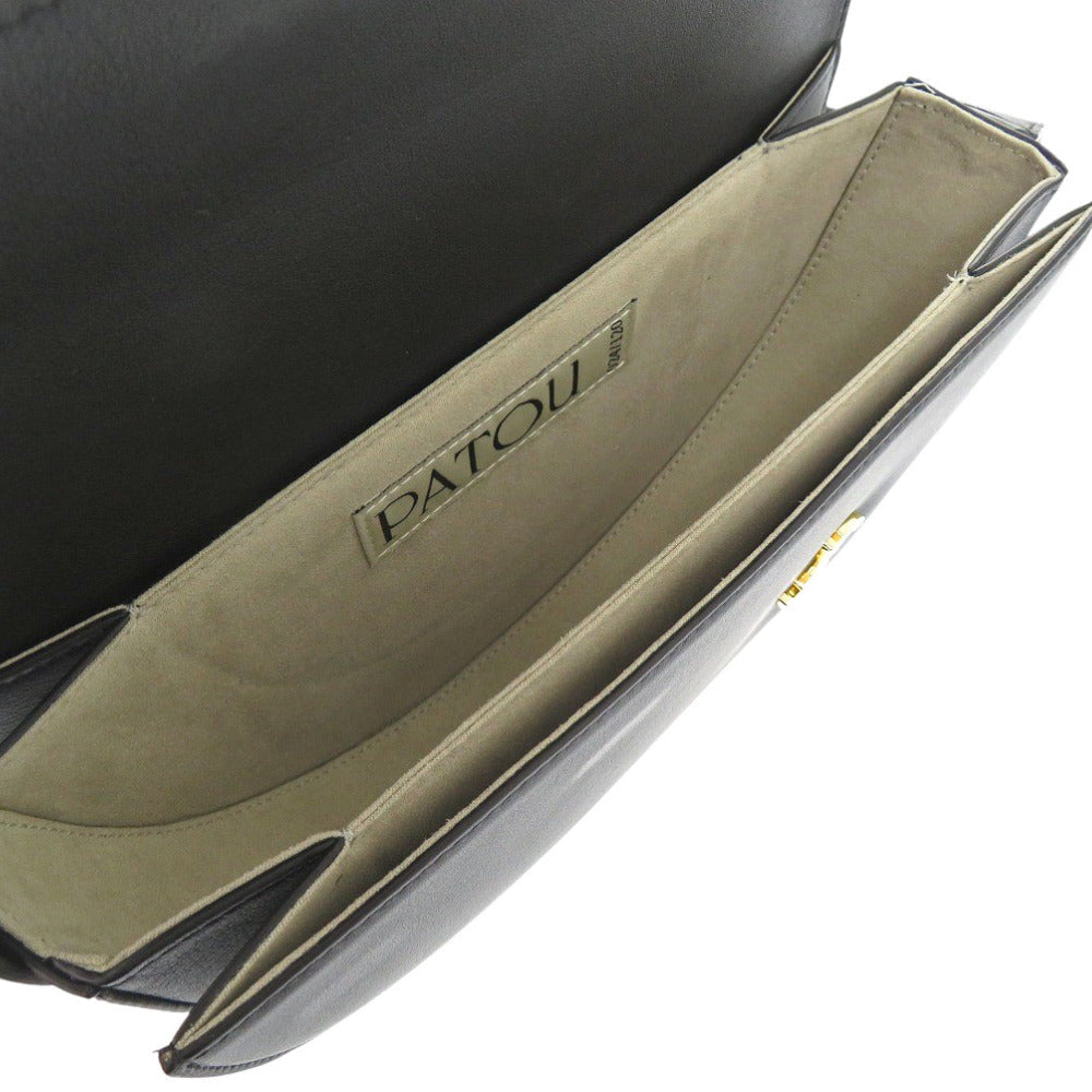 PATOU Shoulder Bag Calfskin black Women Used Authentic