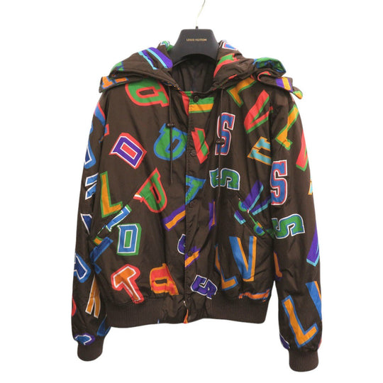 LOUIS VUITTON Blouson RM212M Nylon Brown 21AWxNBA Letter Nylon Blouson mens 48 Used Authentic