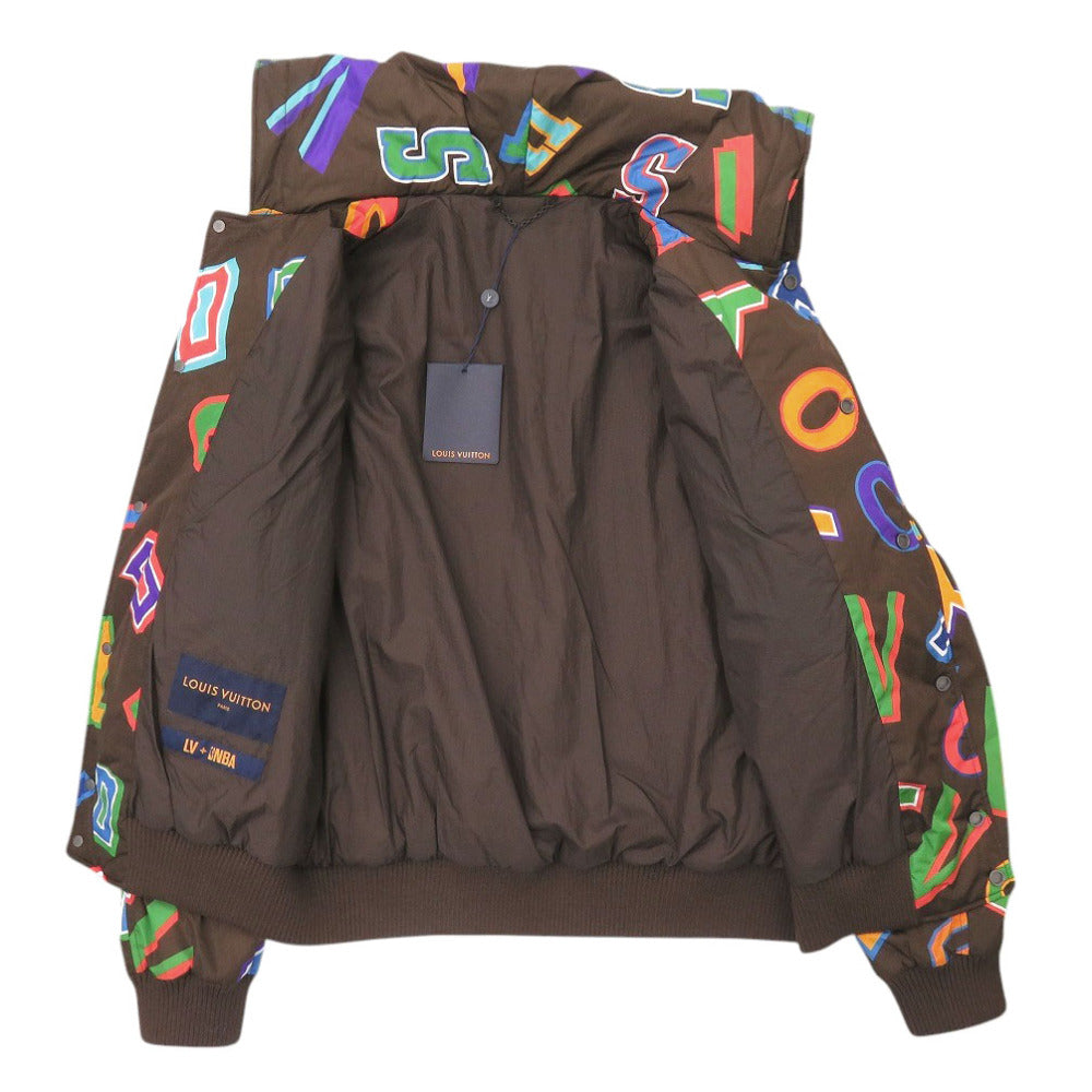 LOUIS VUITTON Blouson RM212M Nylon Brown 21AWxNBA Letter Nylon Blouson mens 48 Used Authentic
