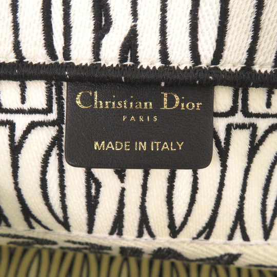 Christian Dior Handbag canvas white Medium Book Tote in Embroidery Women(Unisex) Used Authentic