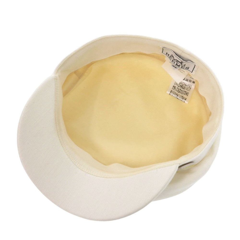 HERMES Other hats cotton white Casquette Women 58 Used Authentic