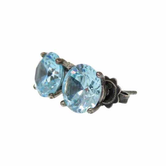 BOTTEGAVENETA Pierce Silver925 Aqua blue Stone Pierce Women Used Authentic