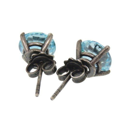 BOTTEGAVENETA Pierce Silver925 Aqua blue Stone Pierce Women Used Authentic