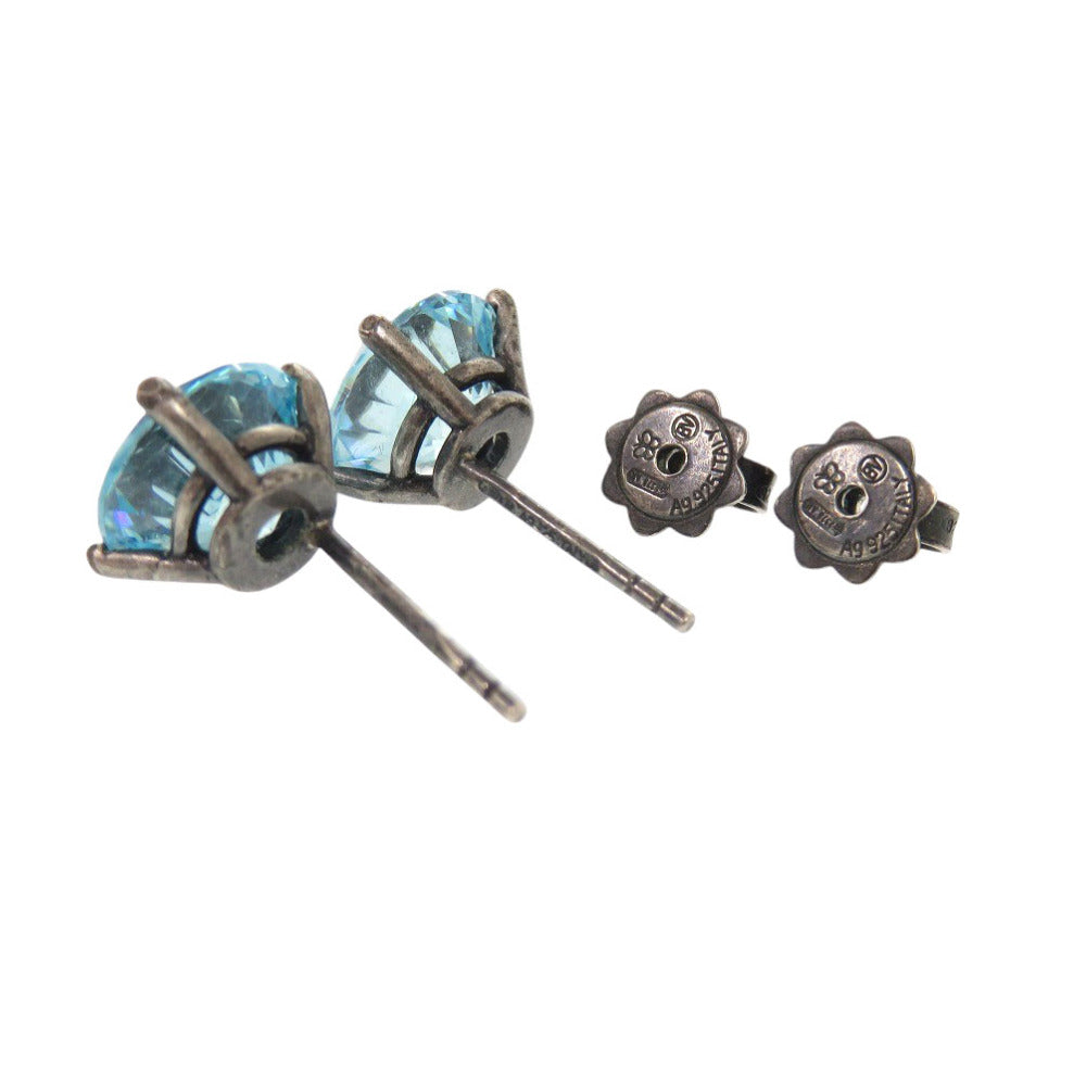 BOTTEGAVENETA Pierce Silver925 Aqua blue Stone Pierce Women Used Authentic
