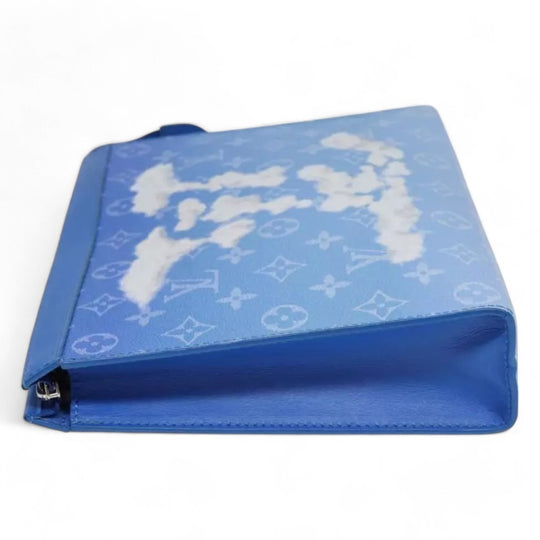 Louis Vuitton Monogram Clouds Pochette Voyage Clutch Bag Blue