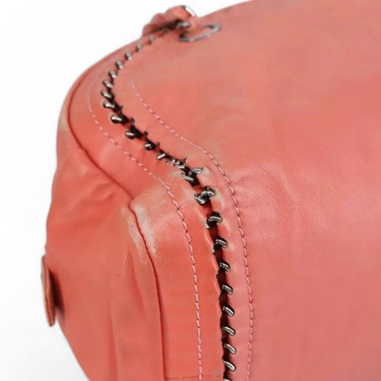 Chanel Coco Mark Chain Handbag Leather Pink Silver Women's Bag