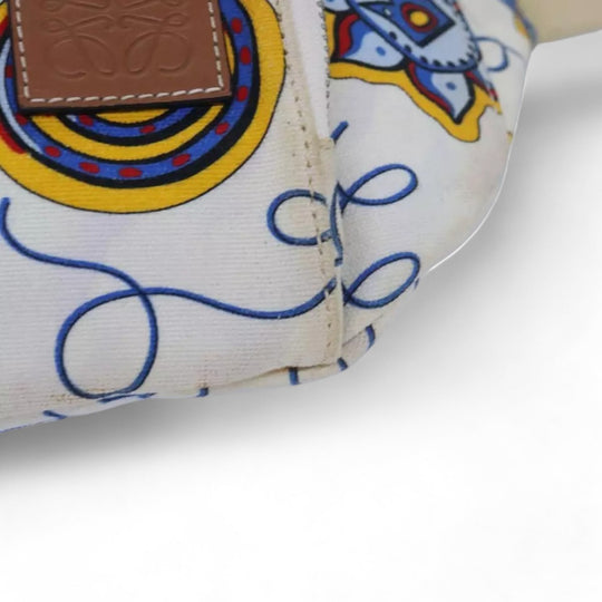 Loewe Anagram Body Bag Canvas Leather White Yellow Unisex