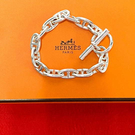 HERMES bracelet Silver925 Silver Chene Dunkle GM 14 frames