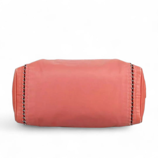 Chanel Coco Mark Chain Handbag Leather Pink Silver Women's Bag