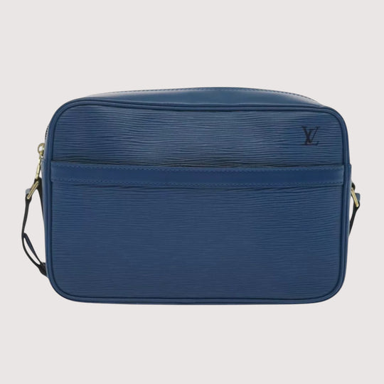 Louis Vuitton Epi Trocadero 27 Leather Shoulder Bag Blue Women's