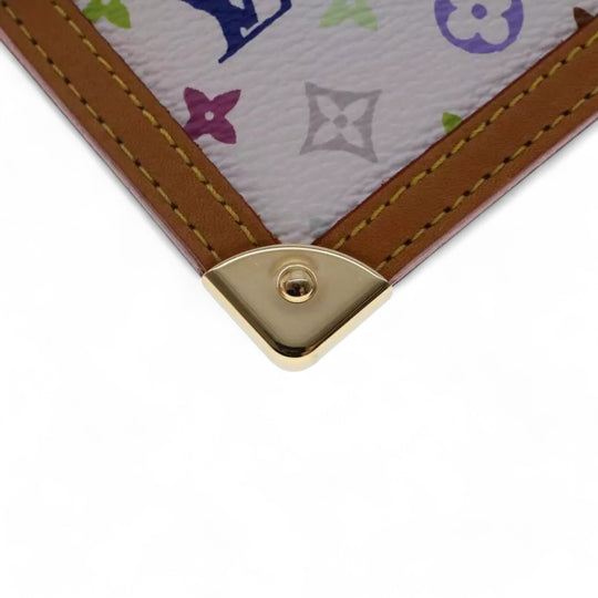 Louis Vuitton Monogram Multicolor Pochette Cles Coin Purse White Chain Wallet