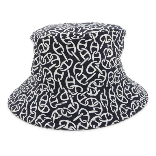 HERMES Hat Harper Nylon Polyurethane Blue Noir Preloved
