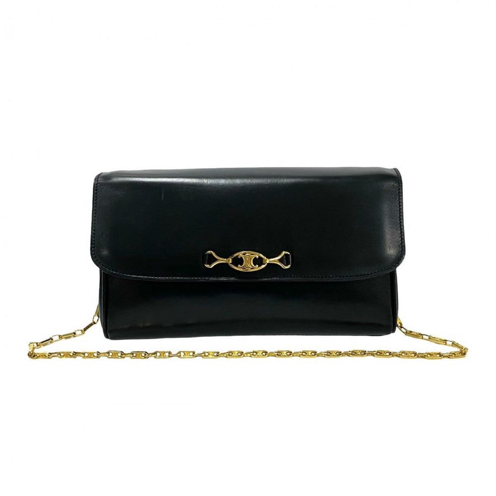 CELINE Shoulder Bag leather black