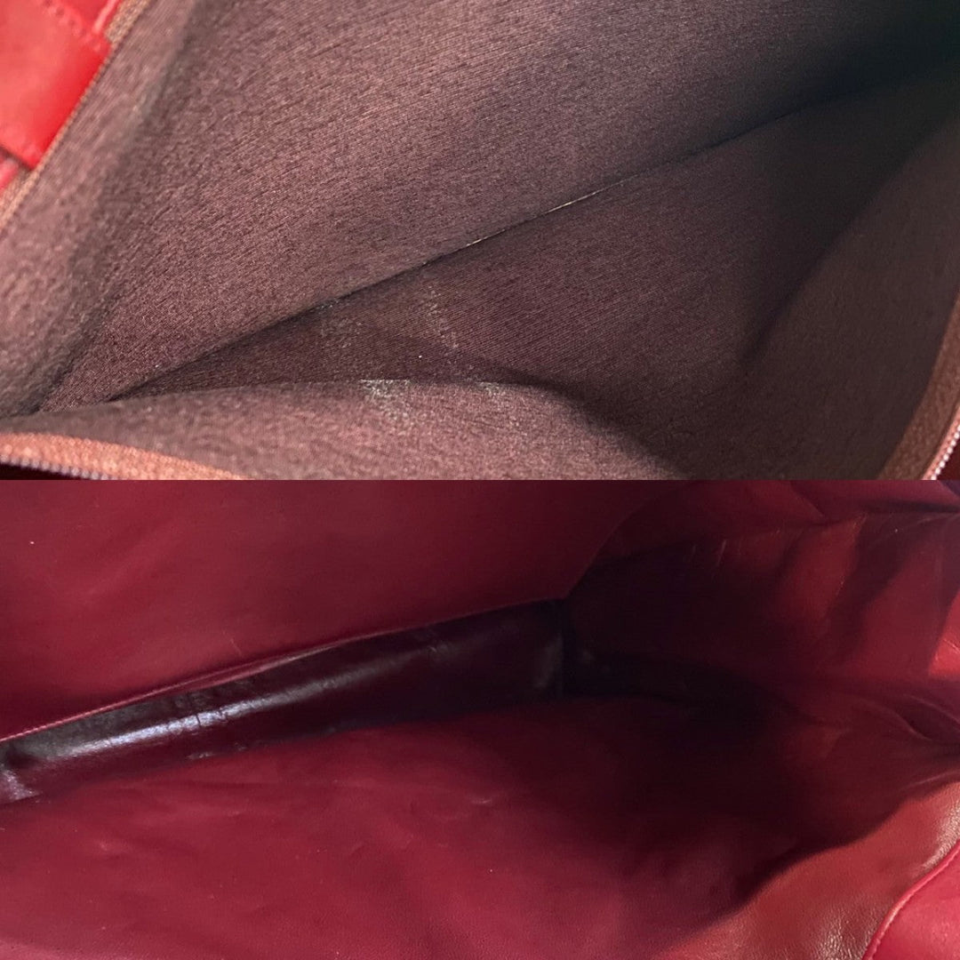 CHANEL Tote Bag lambskin wine-red