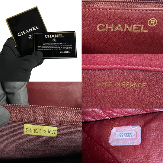 CHANEL Tote Bag lambskin wine-red