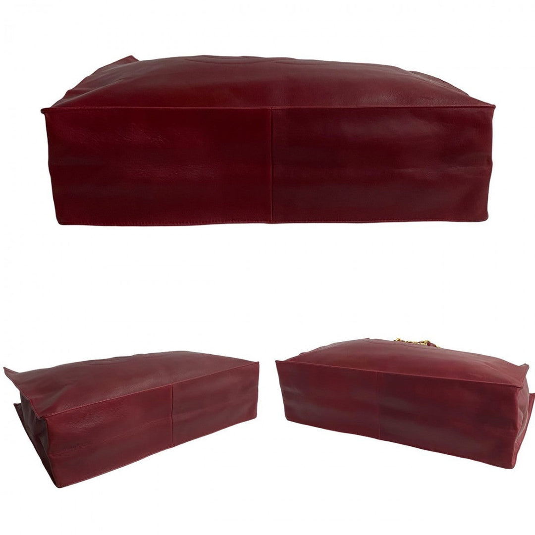 CHANEL Tote Bag lambskin wine-red