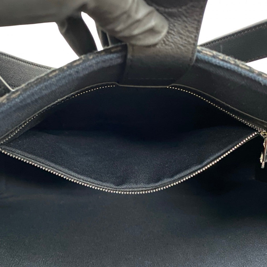 LOEWE Tote Bag leather black buckle horizontal tote