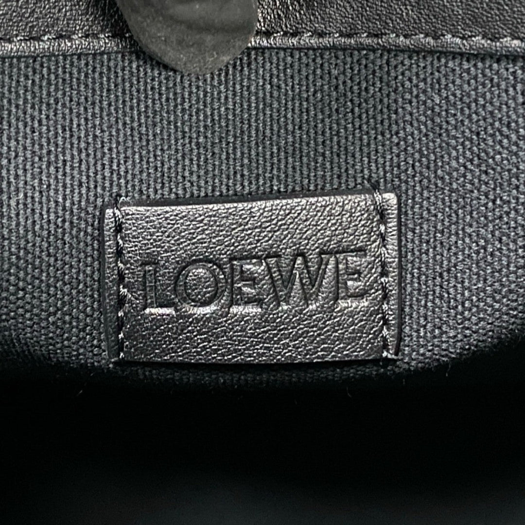 LOEWE Tote Bag leather black buckle horizontal tote