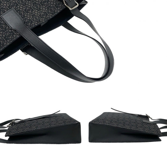 LOEWE Tote Bag leather black buckle horizontal tote