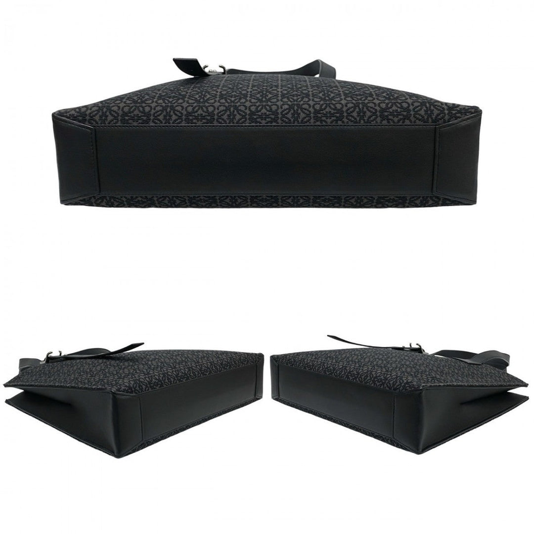 LOEWE Tote Bag leather black buckle horizontal tote