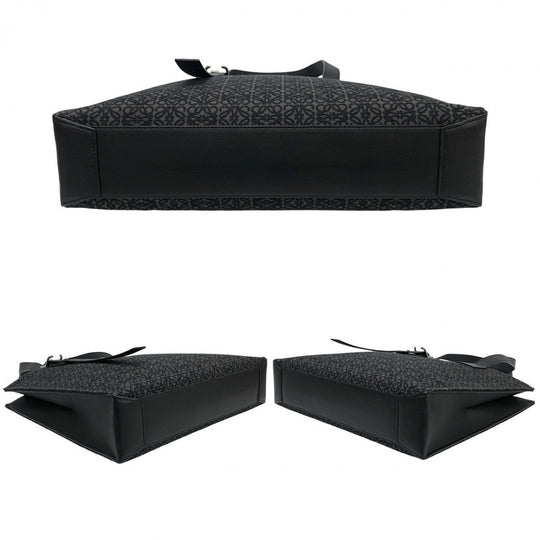 LOEWE Tote Bag leather black buckle horizontal tote