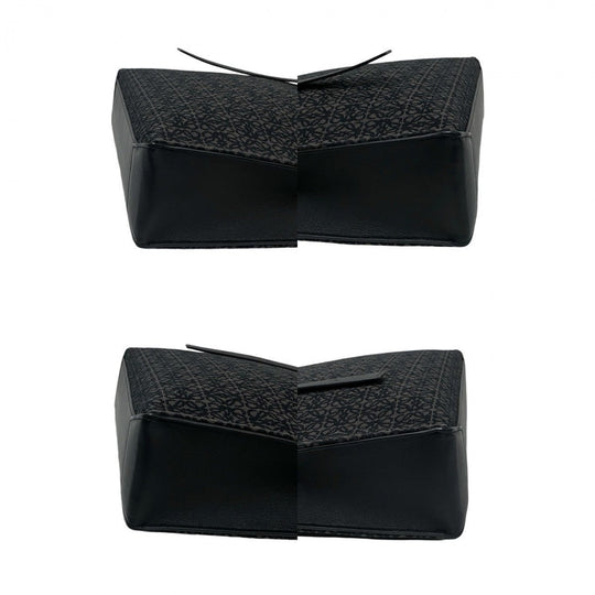LOEWE Tote Bag leather black buckle horizontal tote