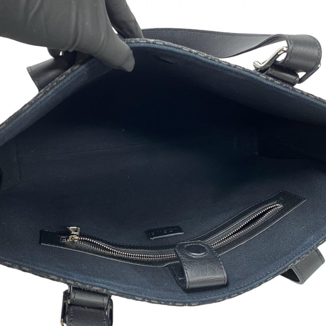 LOEWE Tote Bag leather black buckle horizontal tote