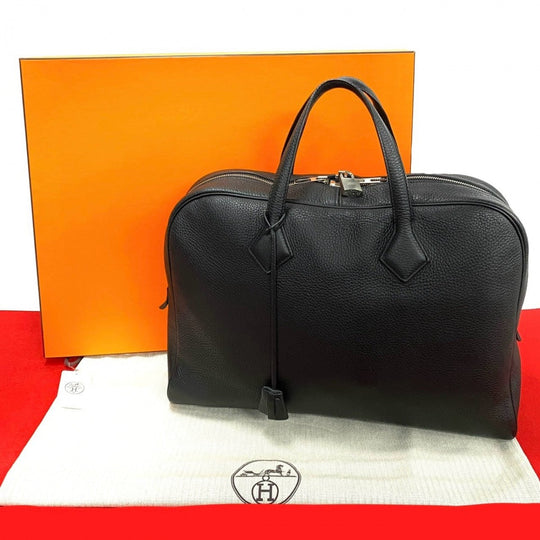 HERMES Boston Duffel bag Taurillon Clemence black Victoria 40