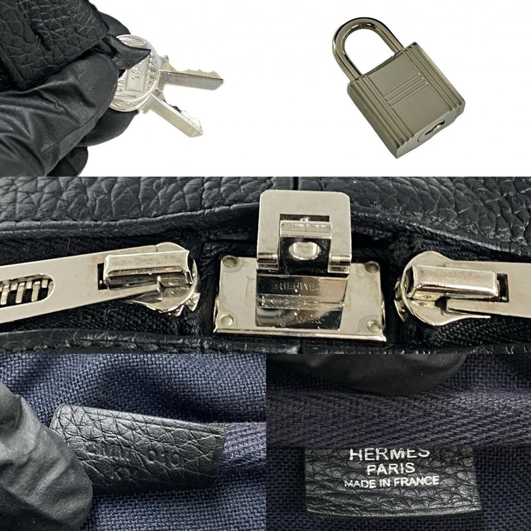 HERMES Boston Duffel bag Taurillon Clemence black Victoria 40