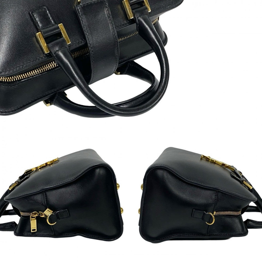 YVES SAINT LAURENT Shoulder Bag leather black Baby mosquito bus
