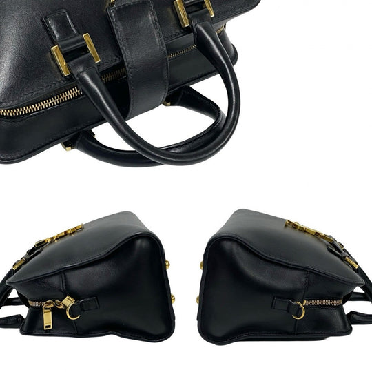 YVES SAINT LAURENT Shoulder Bag leather black Baby mosquito bus