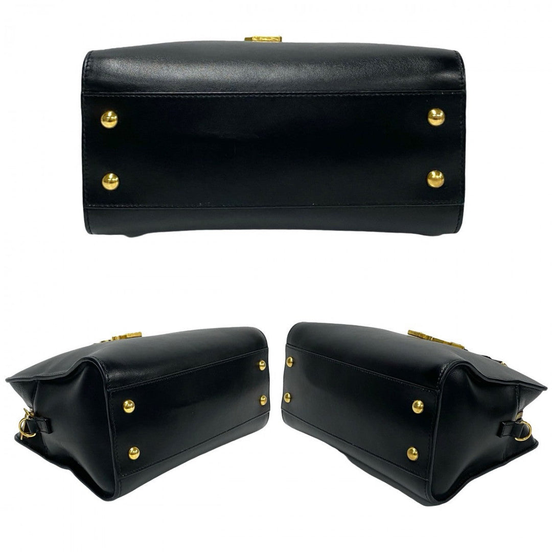 YVES SAINT LAURENT Shoulder Bag leather black Baby mosquito bus