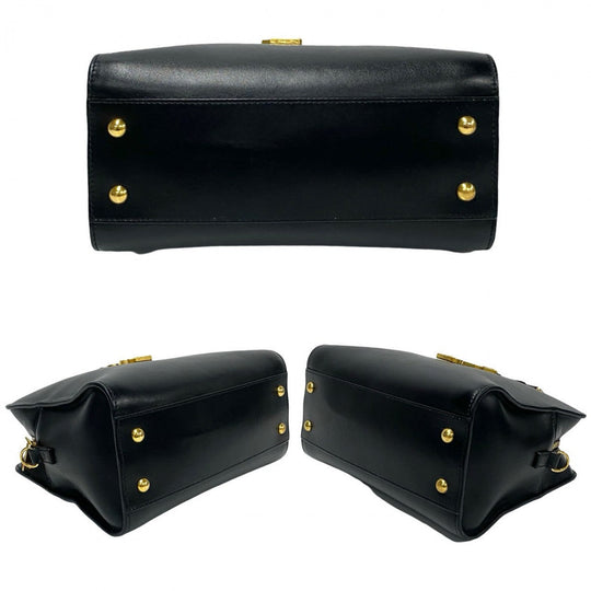 YVES SAINT LAURENT Shoulder Bag leather black Baby mosquito bus