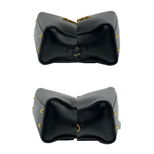 YVES SAINT LAURENT Shoulder Bag leather black Baby mosquito bus