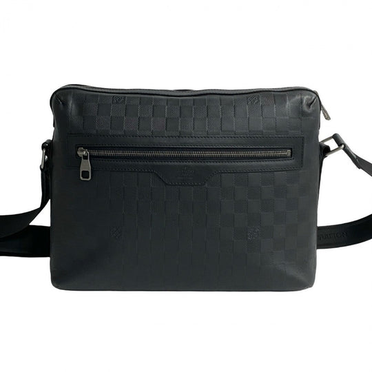 LOUIS VUITTON Shoulder Bag leather black Damier Anfini Calypso MM