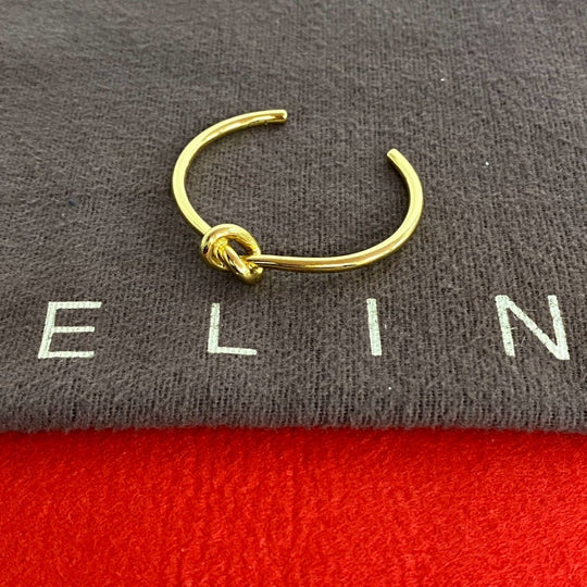 CELINE bracelet Gold Plated gold Knot Bangle S