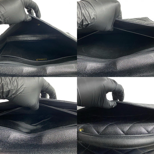 CHANEL Business bag Matt caviar skin black Matrasse