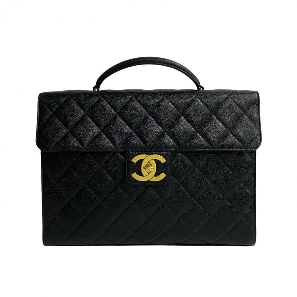 CHANEL Business bag Matt caviar skin black Matrasse