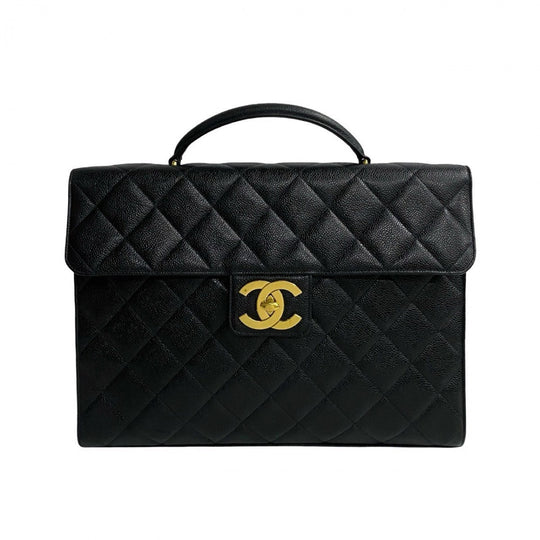 CHANEL Business bag Matt caviar skin black Matrasse