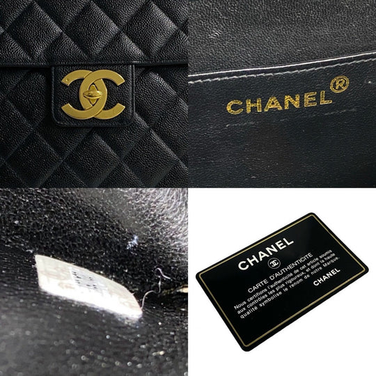 CHANEL Business bag Matt caviar skin black Matrasse