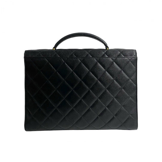 CHANEL Business bag Matt caviar skin black Matrasse