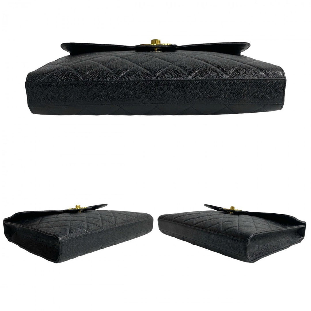 CHANEL Business bag Matt caviar skin black Matrasse