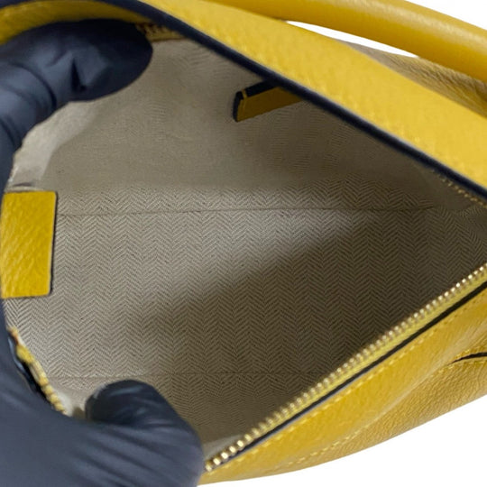 LOEWE Shoulder Bag leather yellow Puzzle bag mini