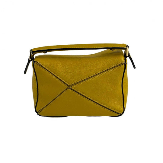 LOEWE Shoulder Bag leather yellow Puzzle bag mini