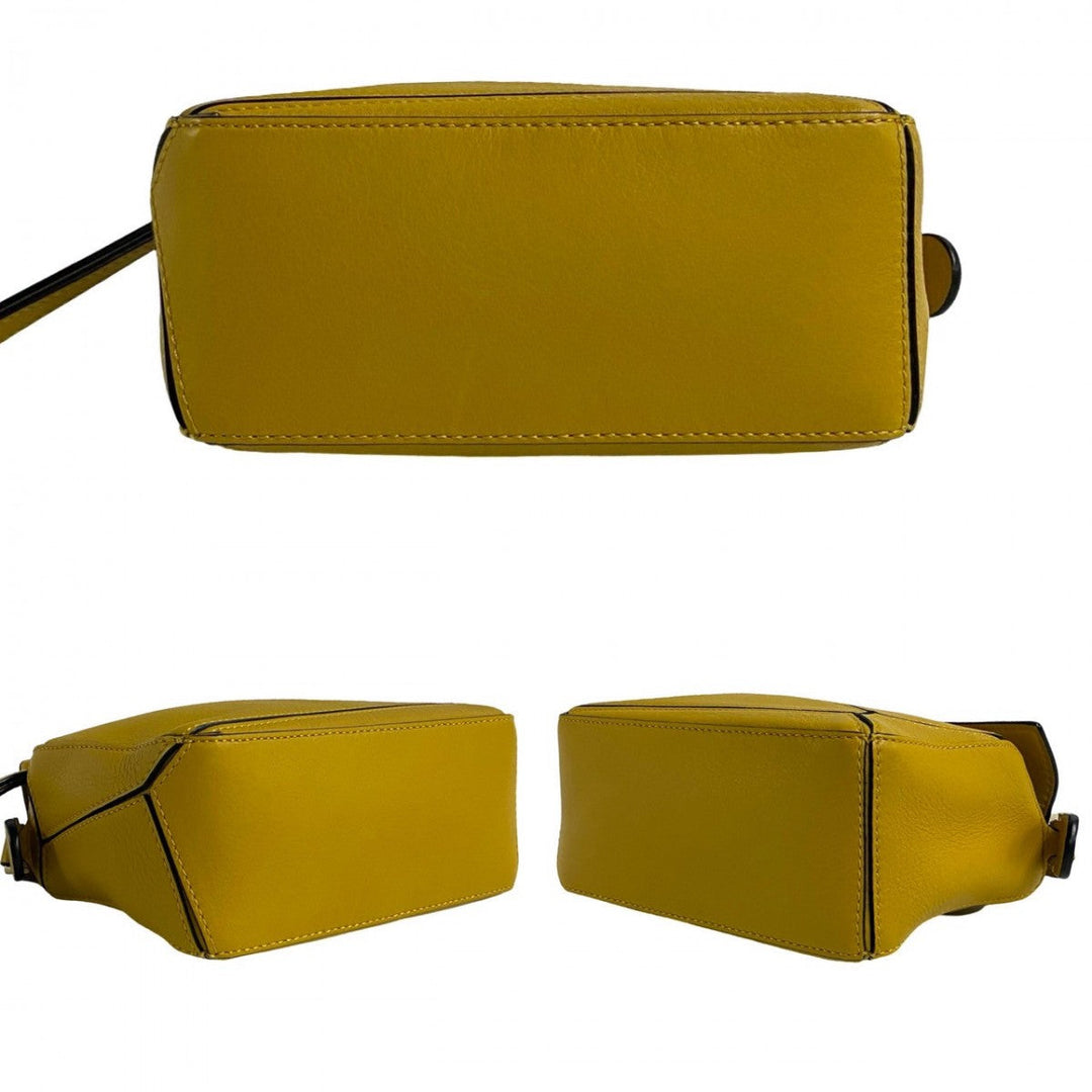LOEWE Shoulder Bag leather yellow Puzzle bag mini