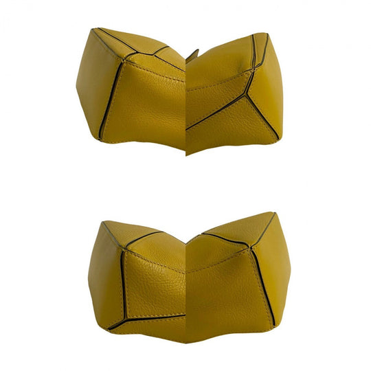 LOEWE Shoulder Bag leather yellow Puzzle bag mini